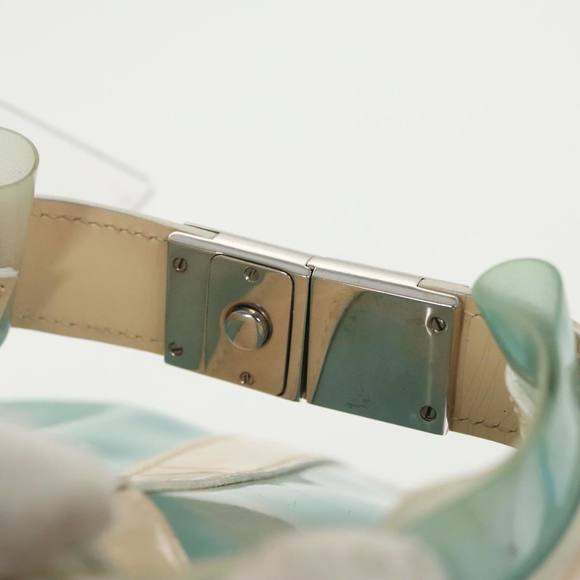 CELINE Shoulder Bag Enamel Leather Blue Cream Silver Auth bs19765 - Picture 14 of 16